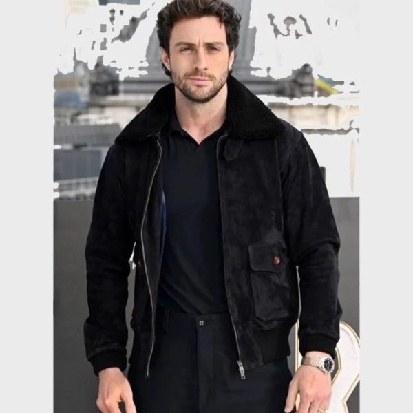 AaronTaylor-JohnsonBlackSuedeJacket