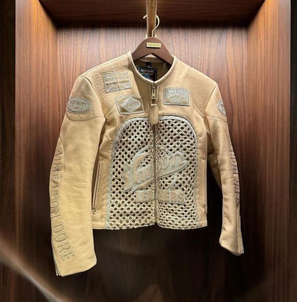 AimeLeonDoreVansonRaffiaLeatherCafeRacerJacket