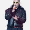 AmericanAirlinesArenaBadBunnyShearlingLeatherJacketForSale