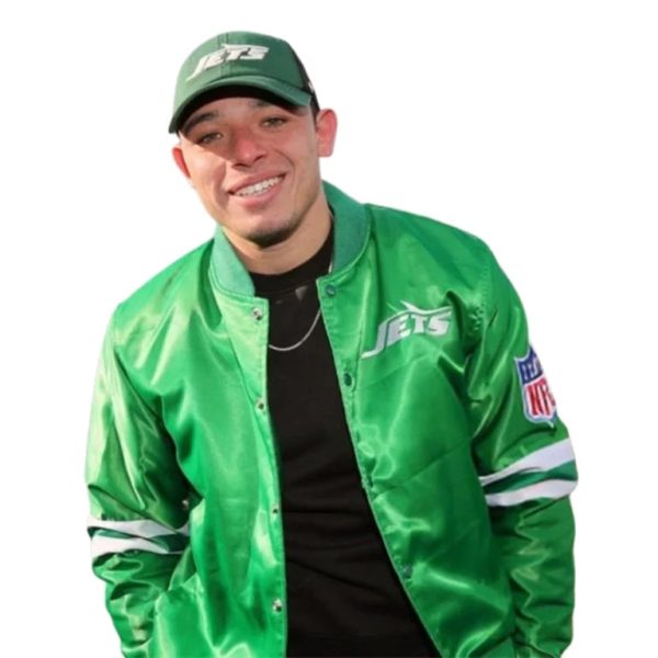 AnthonyRamosNewYorkJetsSatinBomberJacketGreen