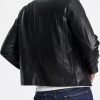 Armani Exchange Black Leather Biker Jacket
