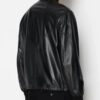 Armani Exchange Black Leather Bomber Jacket