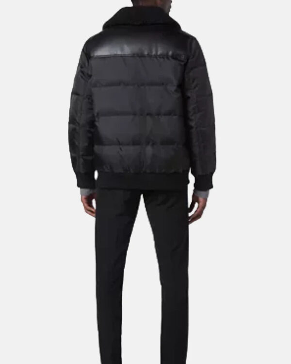 Beaumont Aviator Puffer Faux Leather Trim Jacket