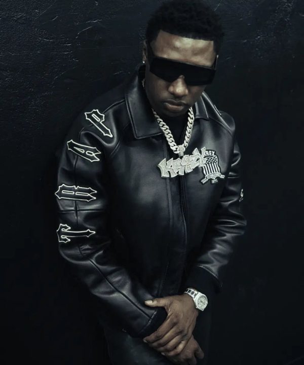 Avirex Trapstar Black Leather Bomber Jacket