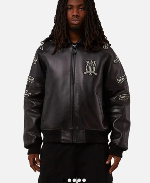 Avirex Trapstar Icon LDN Leather Bomber Jacket