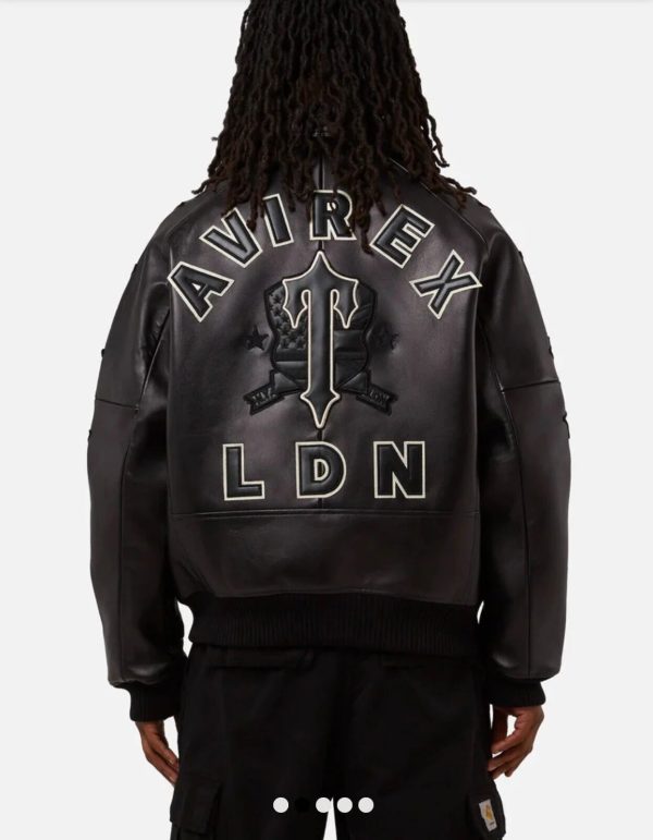 Avirexx Trapstar Icon LDN Black Leather Jacket