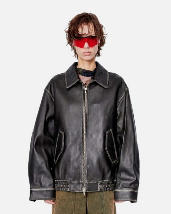 BRUSHEDBLACKITALIANLAMBSKINLEATHER
