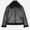 BadBunnyShearlingLeatherJacket