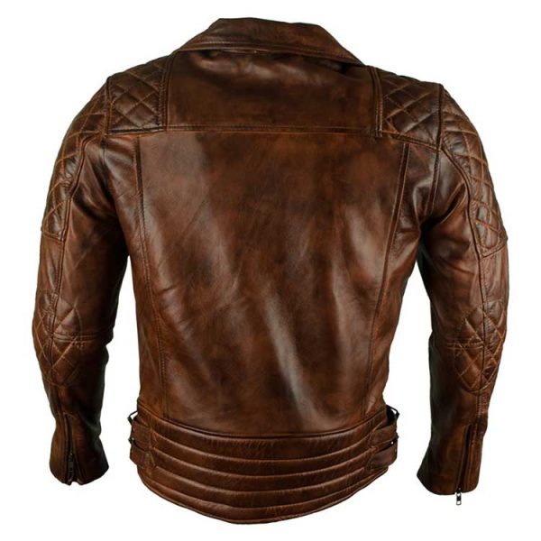 Men Brown Biker Brando Retro Leather Jacket