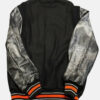 BlackDetroitTigersLettermanWoolLeatherJacket
