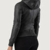 BlackHoodedLeatherBomberBikerJacket