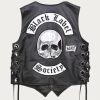 Men’s Black Label Society Leather Motorcycle Vest
