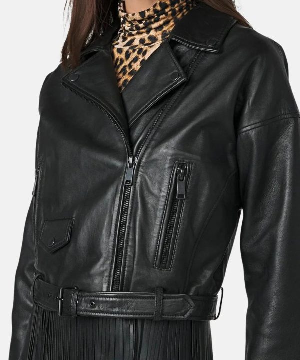 Oversized Black Moto Jacket - Image 3
