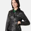 Brandy Bubble Moto Leather Jacket
