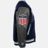 BrooklynRoyalGiantsNavyandGrayVarsityWoolLeatherJacket