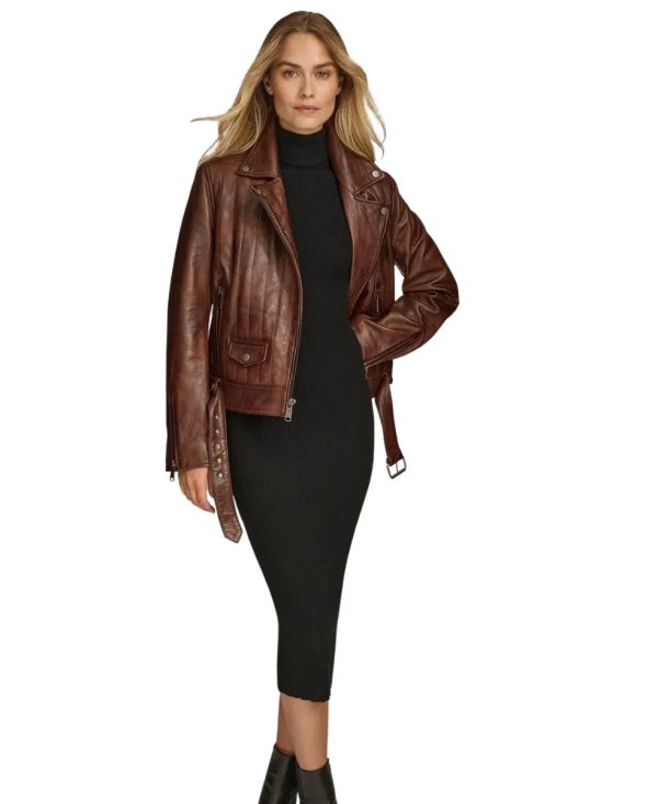 Brown Biker Leather Jacket
