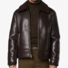Cadman Aviator Fur Brown Faux Leather Jacket