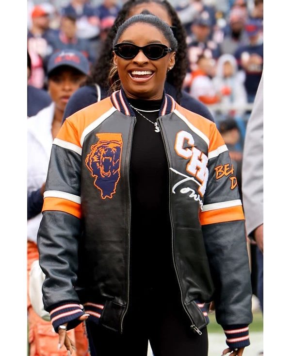 ChicagoBearsSimoneBilesOwensLeatherJacket