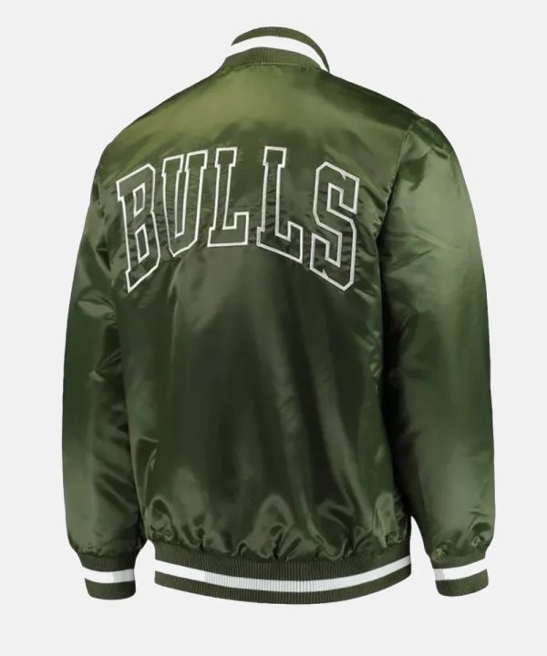 Chicago Bulls Forest Varsity Full-Snap Satin Jacket Green