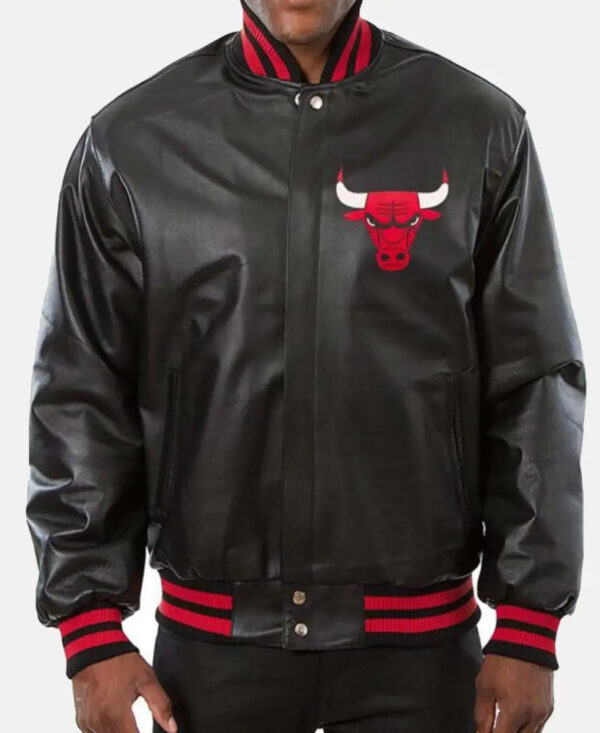 ChicagoBullsLeatherBomberJacket