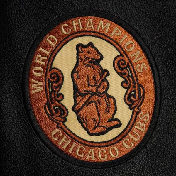NFL Chicago Cubs Mitchell & Ness Black Blackout Full-Snap Varsity Jacket