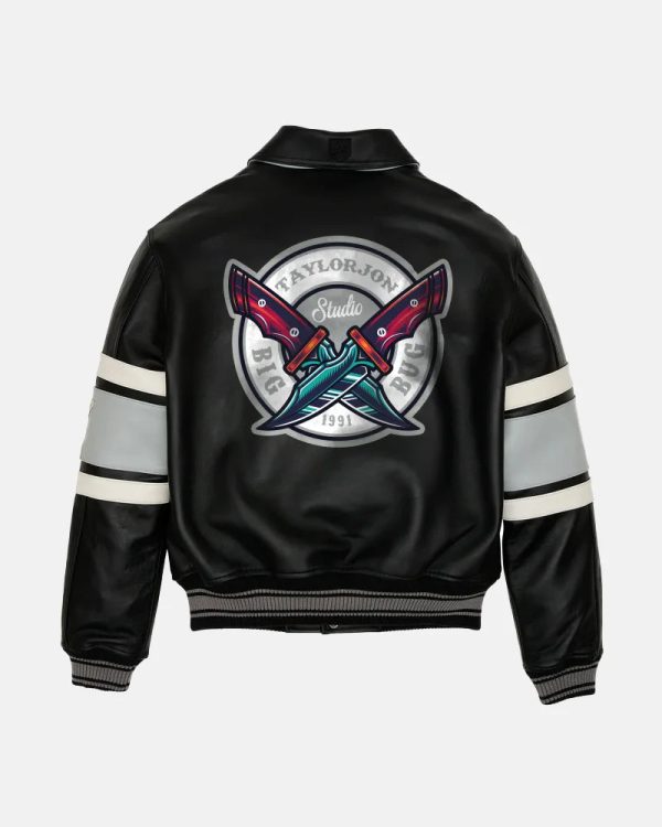 City Series Brooklyn Limited Edition Black Leather Bomber Jacket