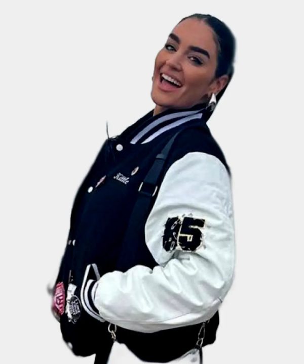 Claire Kittle SF 49ers Black and White Varsity jacket
