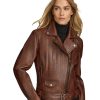 Classical Hazel Brown Biker Leather Jacket