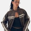 ColtonPUChocolateWithIvoryStripeLeatherJacket