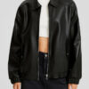DadFitBlackFauxLeatherJacket