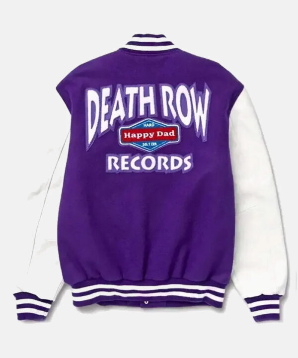 DeathRowHappyDadBlueWoolLeatherVarsityJacket