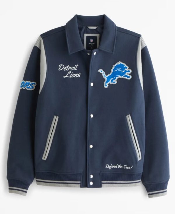 DetroitLionsVarsityBomberJacket