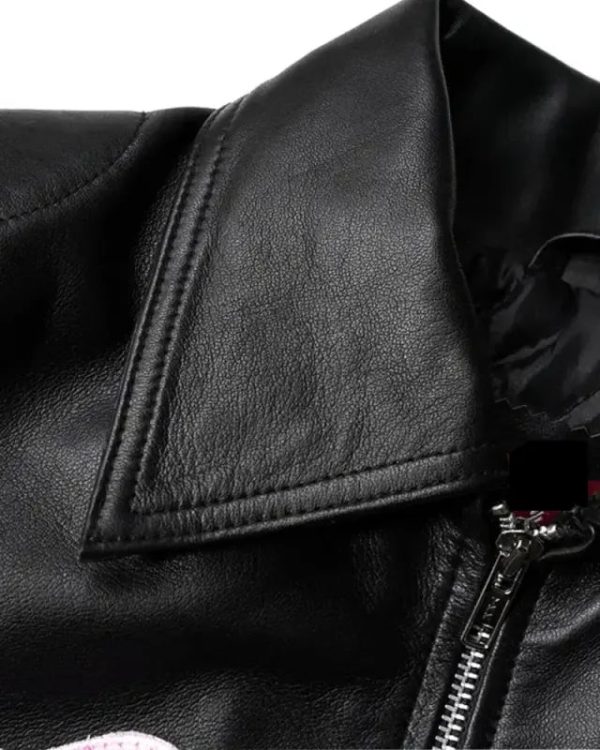 Diddi Moda Black and Pink Leather Jacket