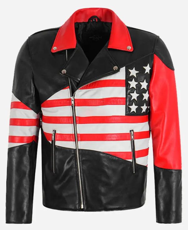 DraperAmericanFlagLeatherJacket