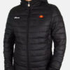 EllesseLombardyBlackHoodedPufferJacket