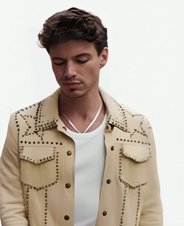 EmilyInParisS04TVSeriesBenoitStuddedLeatherJacket