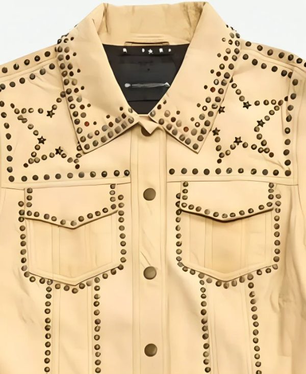 EmilyInParisS04TVSeriesBenoitYellowStuddedLeatherJacket