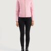 EmmaStoneCollarlessPinkLeatherBikerJacket