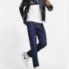 Armani Exchange Black Leather Biker Jacket For Men
