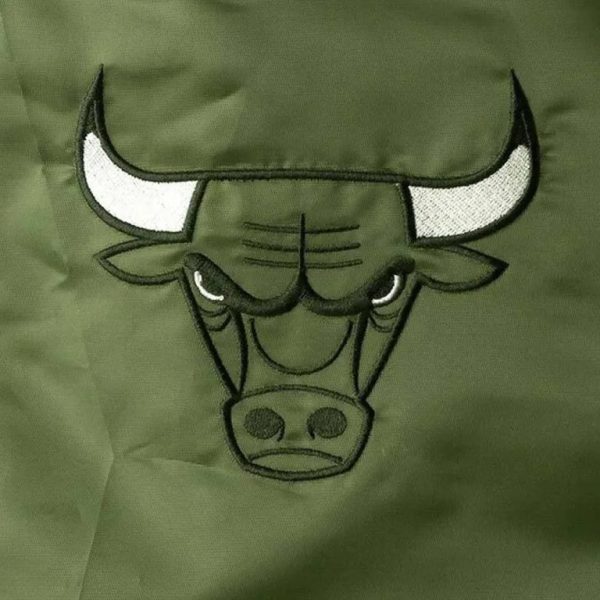 Chicago Bulls Green Forest Varsity Satin Jacket