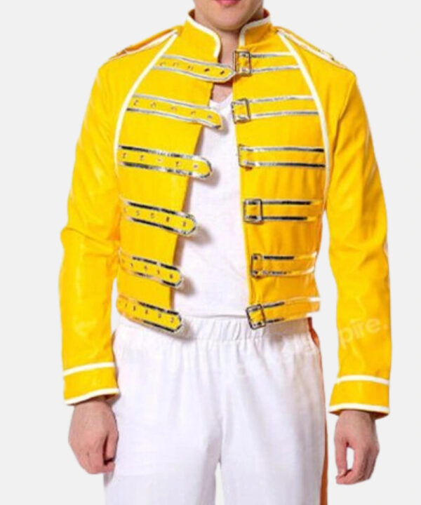 FreddieMercuryWembleyQueenConcertYellowLeatherJacket