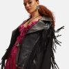 Fringe Biker leather Jacket