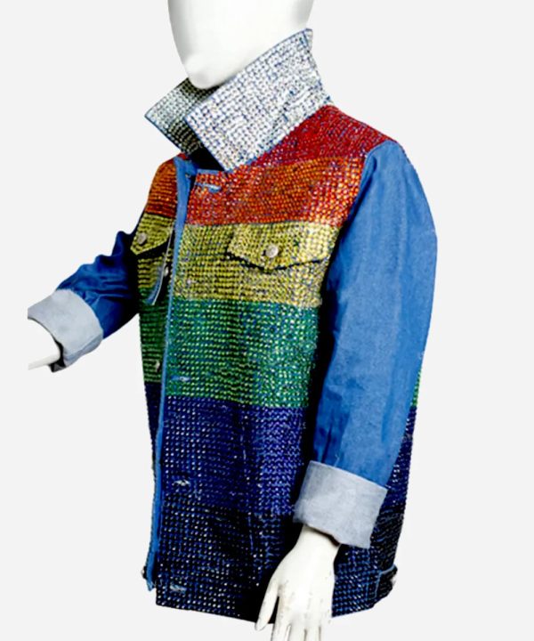 Gay Pride Flag Denim Rainbow Kamala Harris Jacket