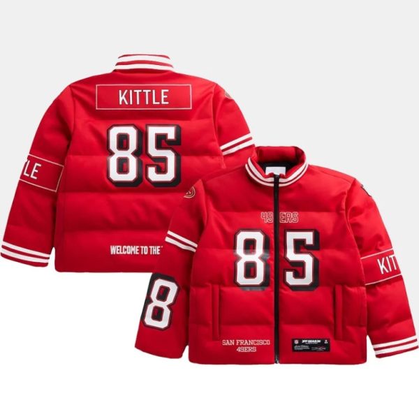 GeorgeKittleRedSanFrancisco49ersOffSeasonPlayerPufferJacket
