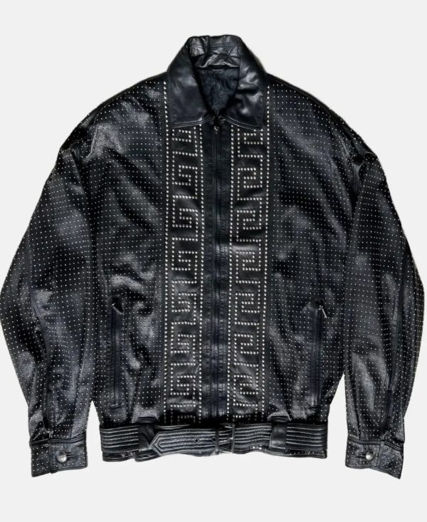 GianniVersaceBlackLeatherJacket
