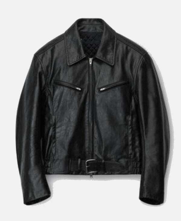 HaileyBieberBeltedLeatherJacket