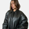 Hailey Bieber Coachella 2024 Black Leather Jacket