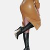 HandmadeLambskinTanLeatherSkirt
