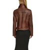 Hazel Brown Biker Leather Jacket