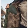 HeatStrapsDeckGreenSuedeleatherFurJacketinner